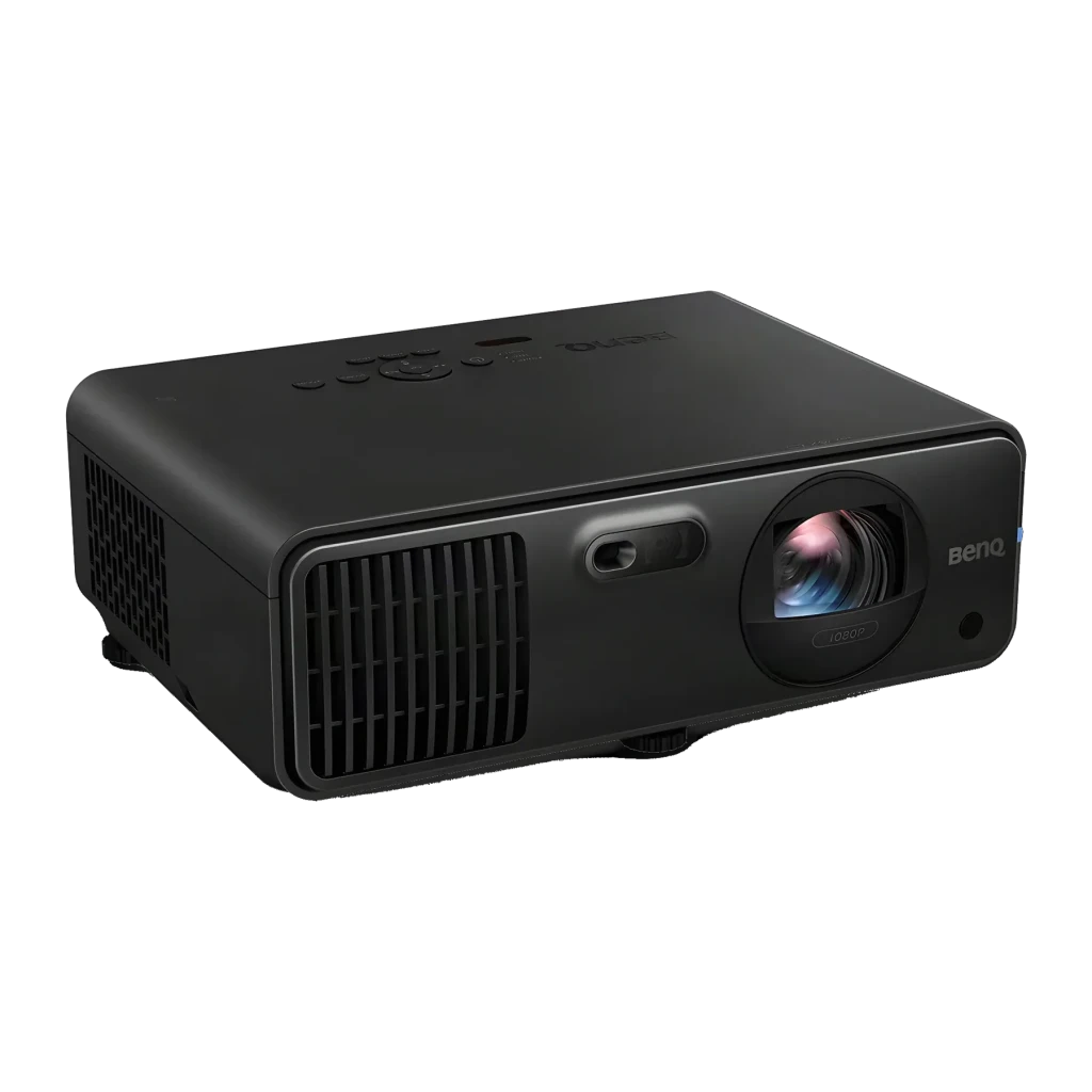 Projecteur BenQ Laser Full HD 1080p Courte Focale 4000 Lumens ANSI Noir LH835ST, détail: angle frontal latéral avec objectif