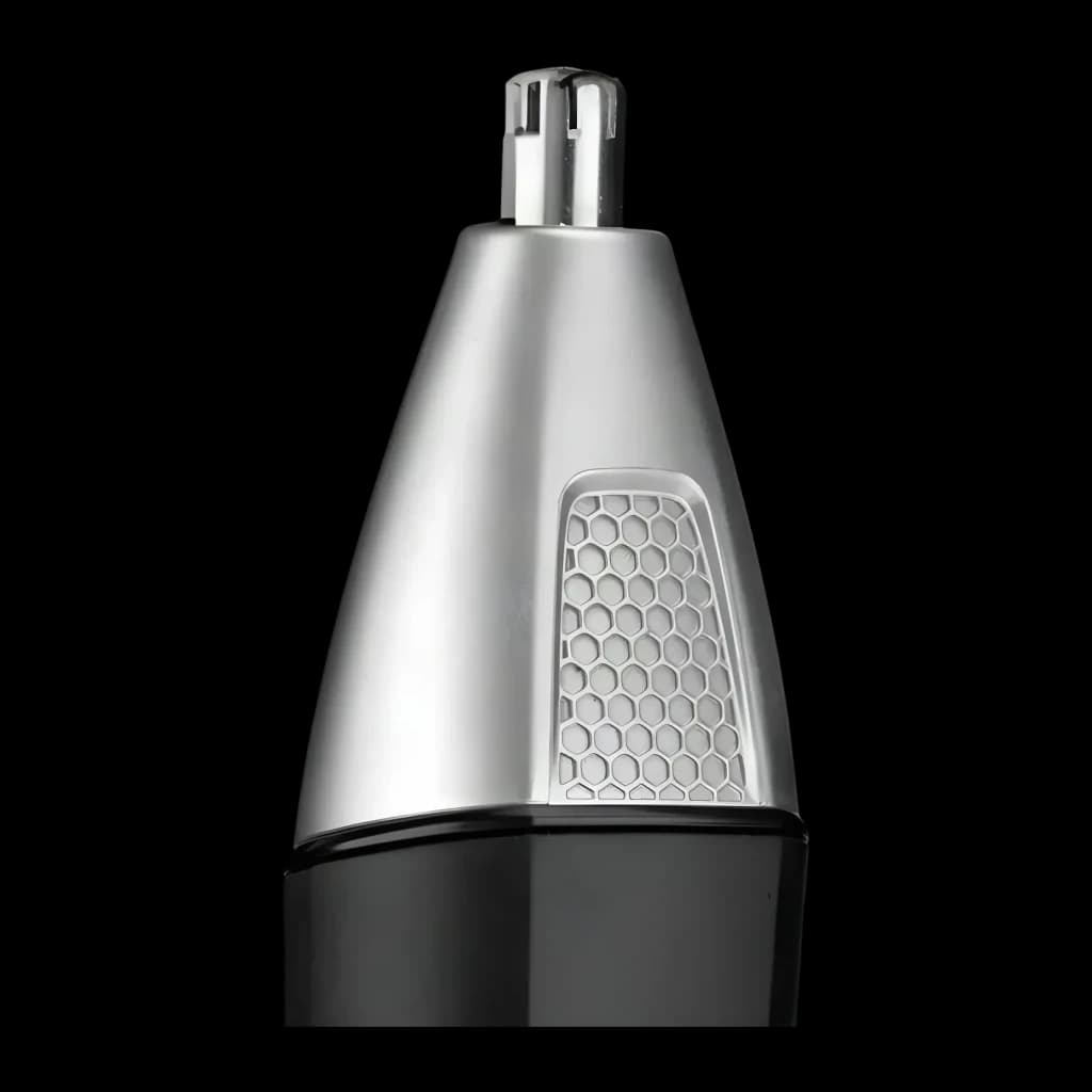 Máquina de Cortar Cabelo Multifunções BaByliss 11 em 1 Sem Fio 240min Preta MT812E, detalhe: cabeça nasal prateada