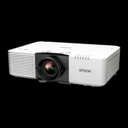 Projetor Epson Laser WUXGA 1920x1200 6500 lúmens ANSI 3LCD Branco EB-L690U, vista frontal: objetiva preta e grelha lateral