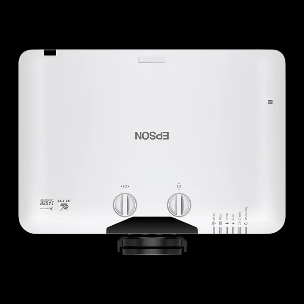 Projetor Epson Laser WUXGA 1920x1200 6500 lúmens ANSI 3LCD Branco EB-L690U, detalhe: vista superior com dois botões