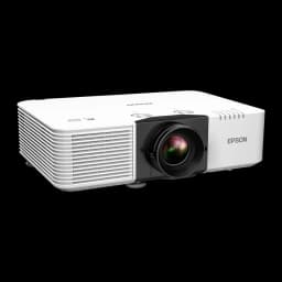 Projetor Epson Laser WUXGA 1920x1200 6500 lúmens ANSI 3LCD Branco EB-L690U, detalhe: objetiva com suporte preto e grades