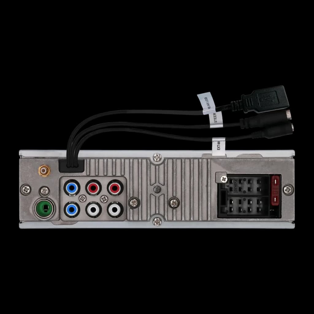 Autorradio Blaupunkt Frankfurt RCM 82 DAB Negro 1 DIN Bluetooth, vista trasera: conectores RCA, ISO y cables USB y STEER