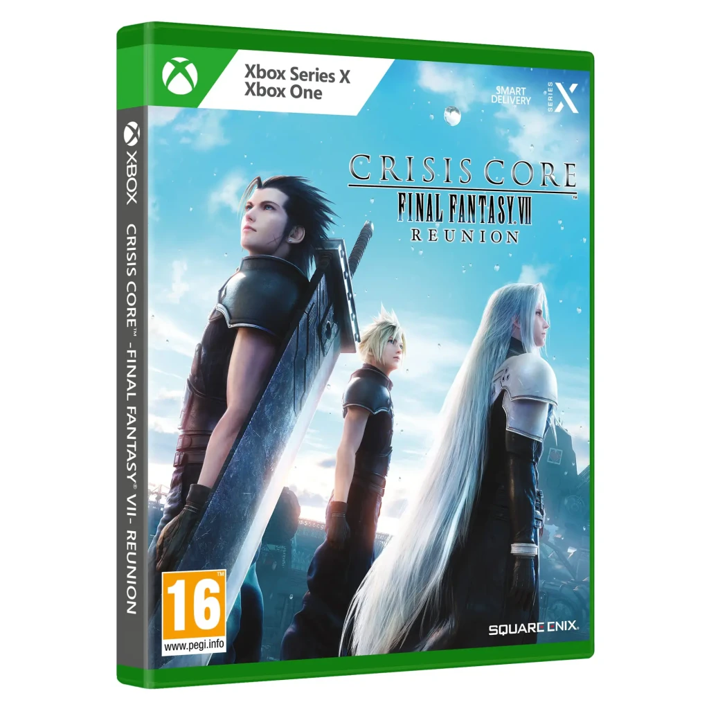 Videojuego Square Enix Crisis Core: Final Fantasy VII Reunion Xbox Series X/S, vista frontal: caja con Zack, Cloud