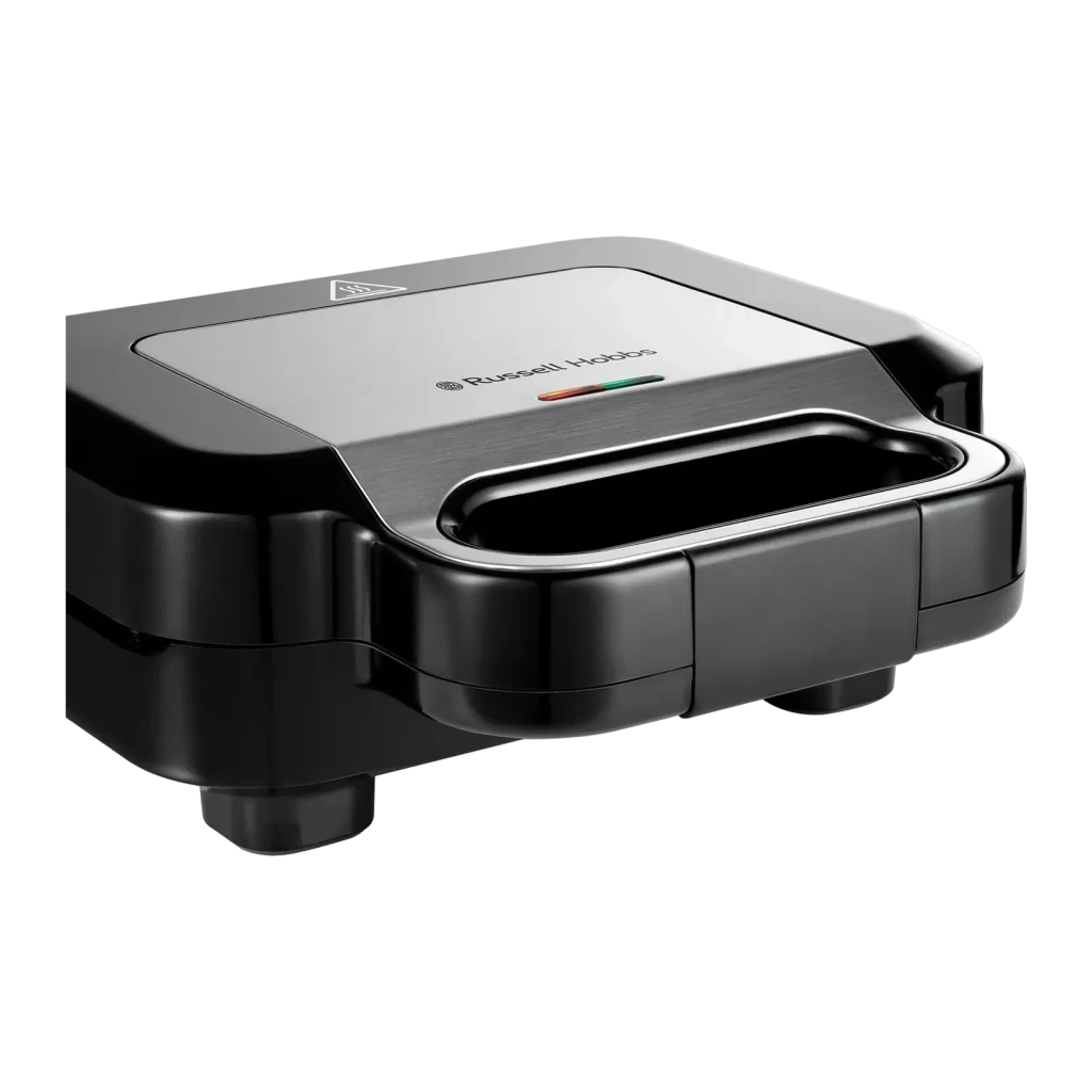 Sandwichera Russell Hobbs Creations 3 en 1 750W Acero Inoxidable 26810-56, detalle: tapa de acero cepillado, indicadores LED