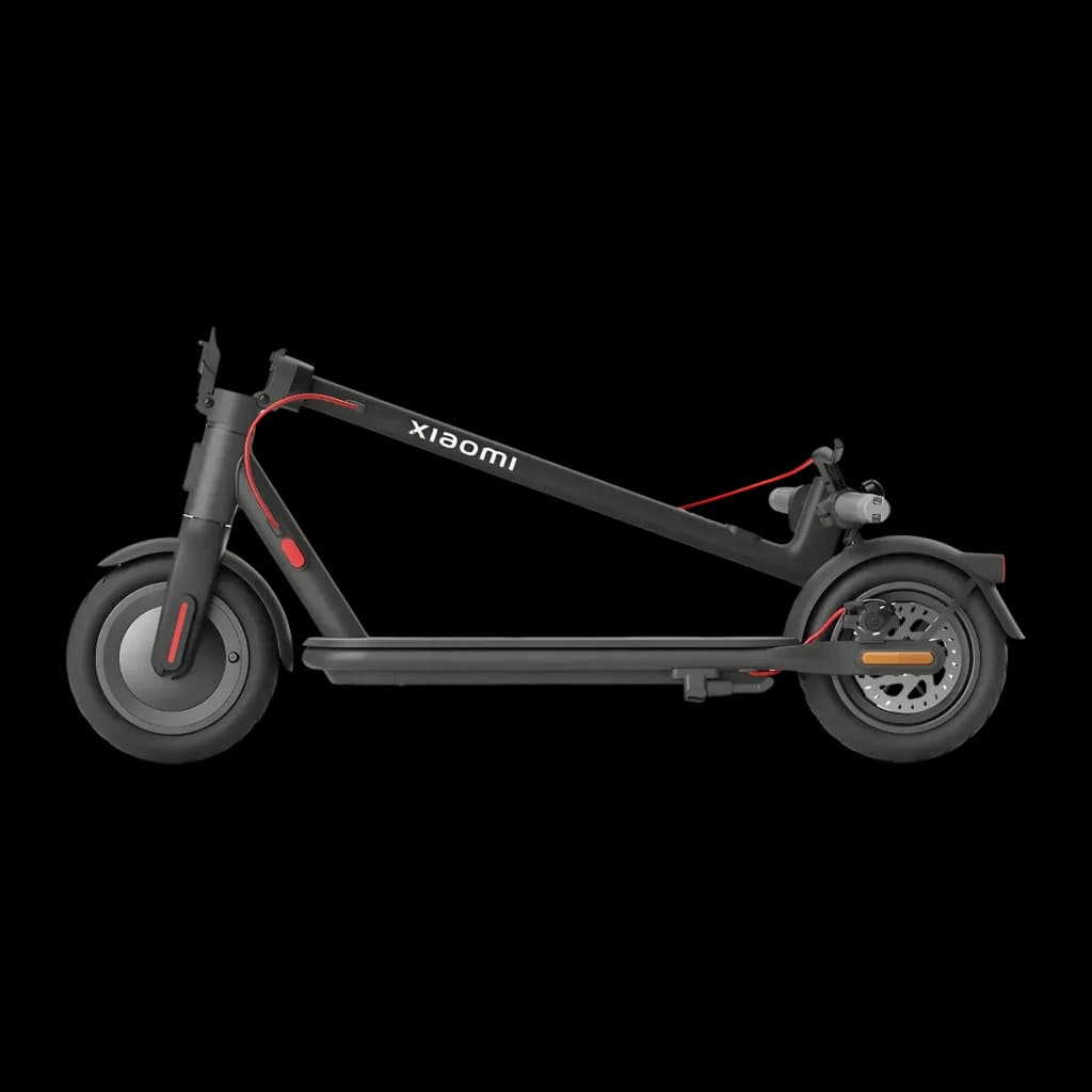 Trottinette Électrique Xiaomi Electric Scooter 4 Swiss Edition 300W 35km 20km/h 10 pouces Noir, détail latéral: logo Xiaomi