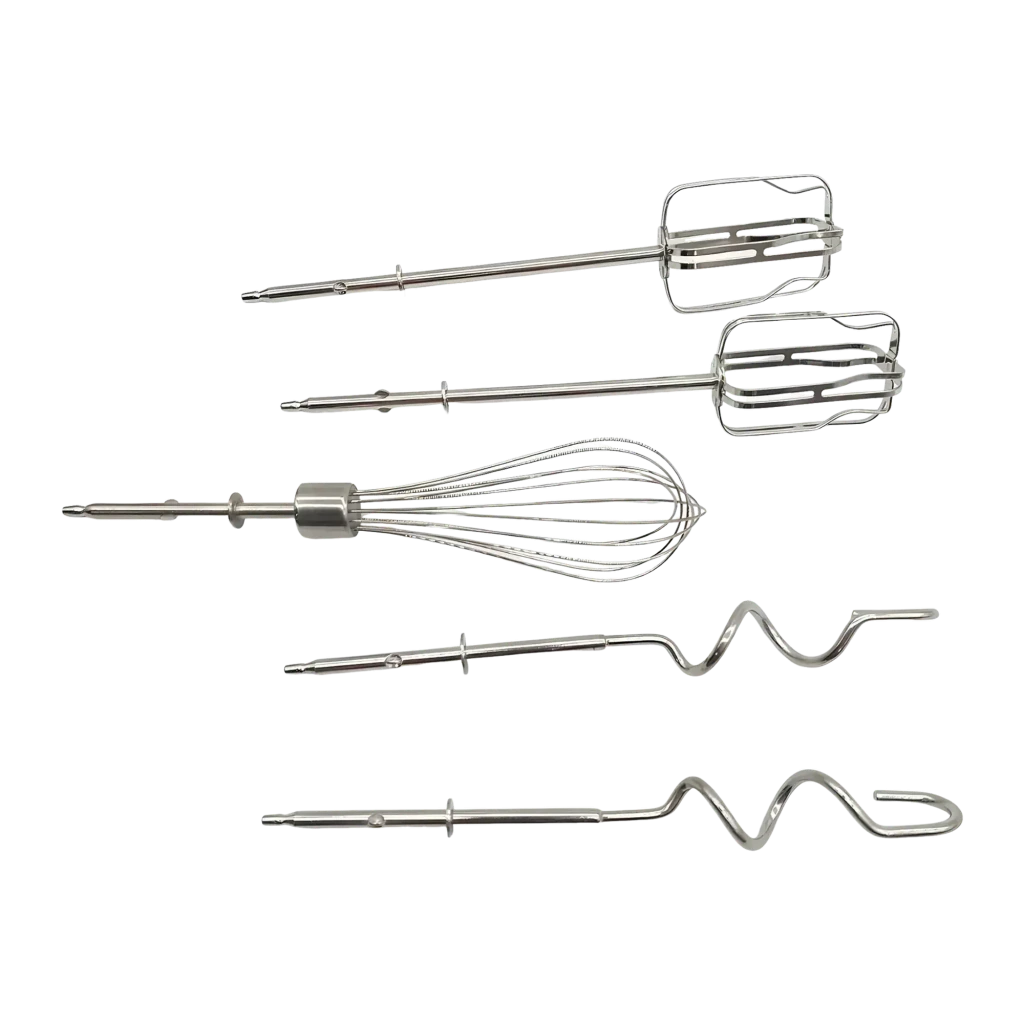 Batedeira de varas Cecotec PowerTwist 500 Full Steel 500W Preto, detalhe: 5 acessórios em aço inox: 2 varas, balão, 2 ganchos