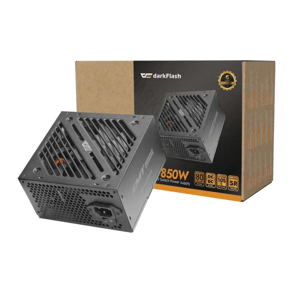 Fuente de Alimentación Darkflash No modular 850W 80 Plus Bronze Negro EMT850