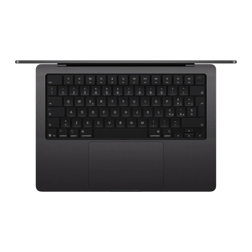 Portátil Apple MacBook Pro 14 polegadas M5 Max 36GB/2TB SSD 14,2 polegadas macOS Tahoe Preto, detalhe: teclado