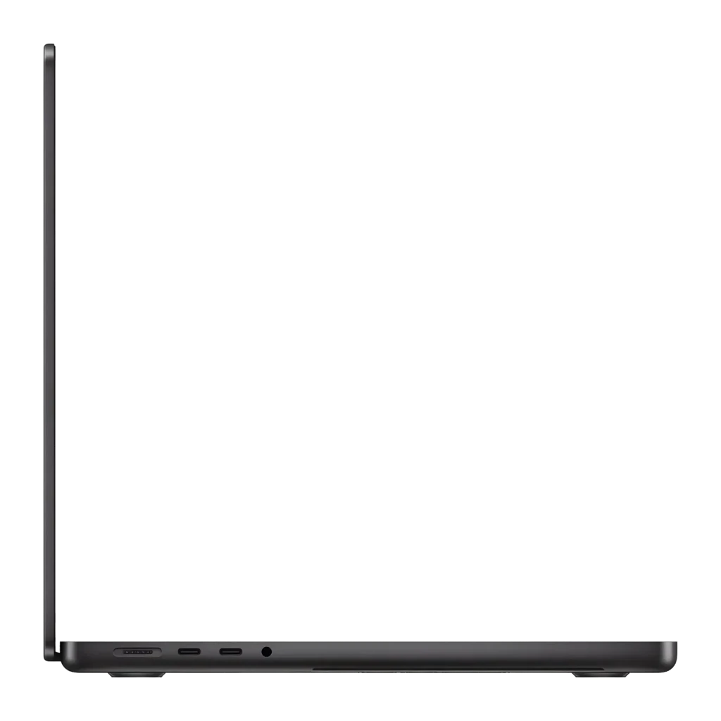 Portátil Apple MacBook Pro 14 polegadas M5 Max 36GB/2TB SSD 14,2 polegadas macOS Tahoe Preto, detalhe lateral esquerdo