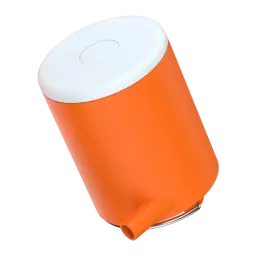 Bomba Portátil Flextail Tiny Pump X Laranja Recarregável USB-C 400lm 3 níveis, detalhe: corpo cilíndrico laranja, tampa