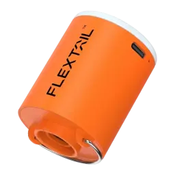 Bomba Portátil Flextail Tiny Pump X Laranja Recarregável USB-C 400lm 3 níveis, detalhe: porta USB-C lateral, bico frontal