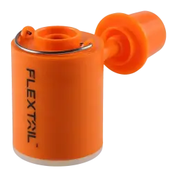 Bomba Portátil Flextail Tiny Pump X Laranja Recarregável USB-C 400lm 3 níveis, detalhe: bocal adaptador acoplado à válvula