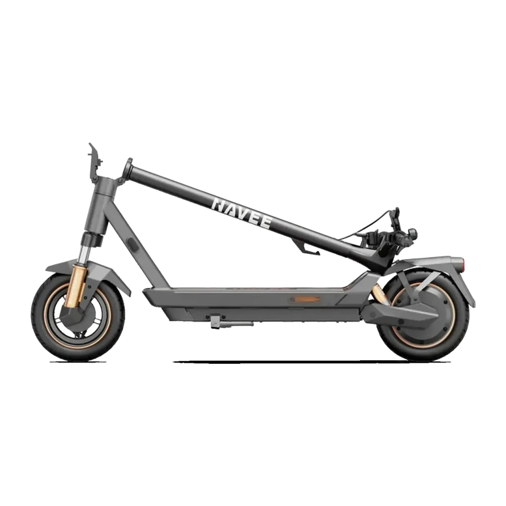 Patinete Eléctrico NAVEE GT5 Pro 600W 75km 20km/h 10 pulgadas Gris Oscuro, detalle: perfil lateral con horquilla delantera