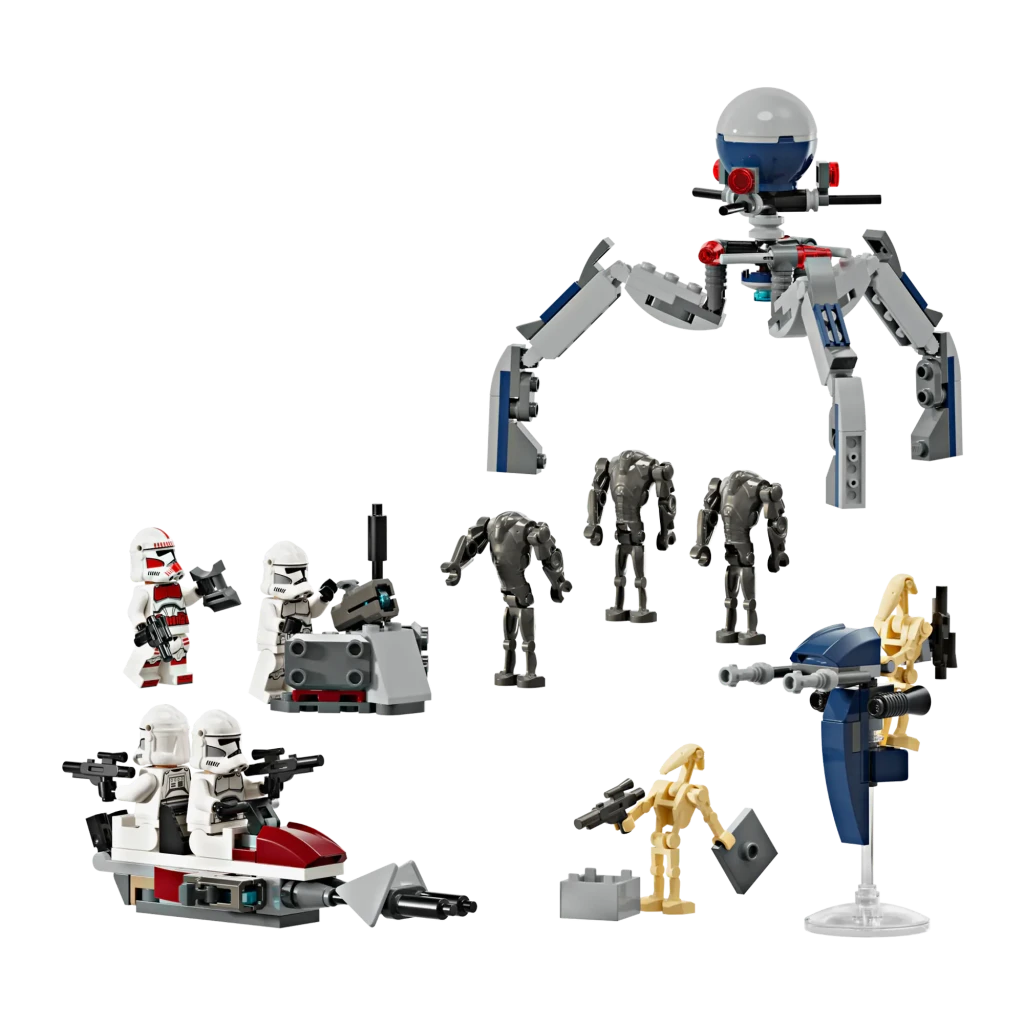 Set LEGO Star Wars Pack de Combate: Soldado Clon y Droide de Combate 75372 215 piezas 7+ años, vista frontal: minifiguras