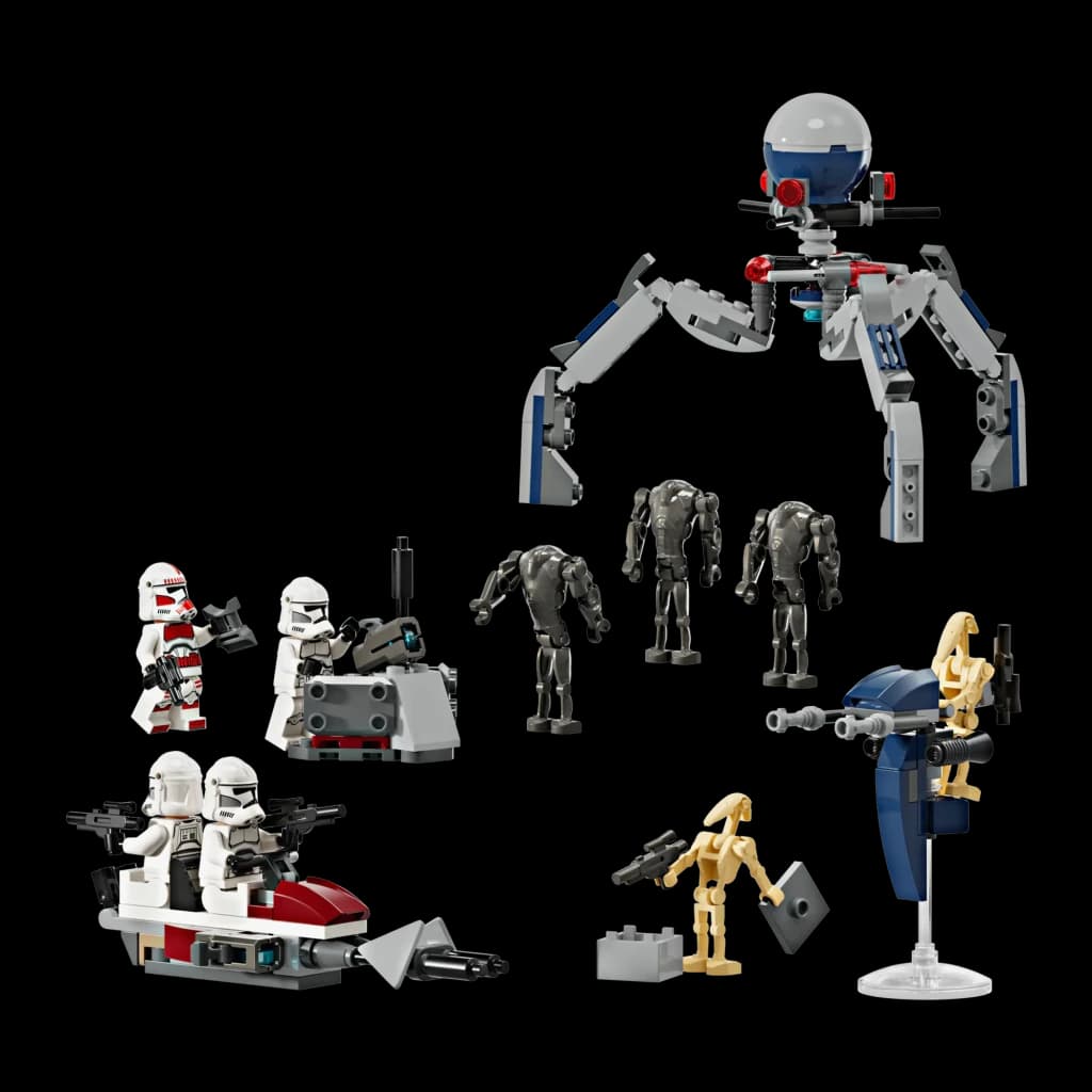 Set LEGO Star Wars Pack de Combate: Soldado Clon y Droide de Combate 75372 215 piezas 7+ años, vista frontal: minifiguras