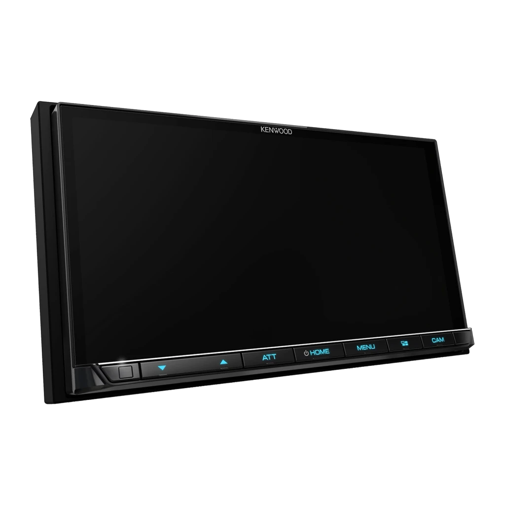 Auto-rádio Kenwood Preto CarPlay Android Auto Sem Fios 7 polegadas DMX8021DABS, detalhe: vista em ângulo do ecrã tátil