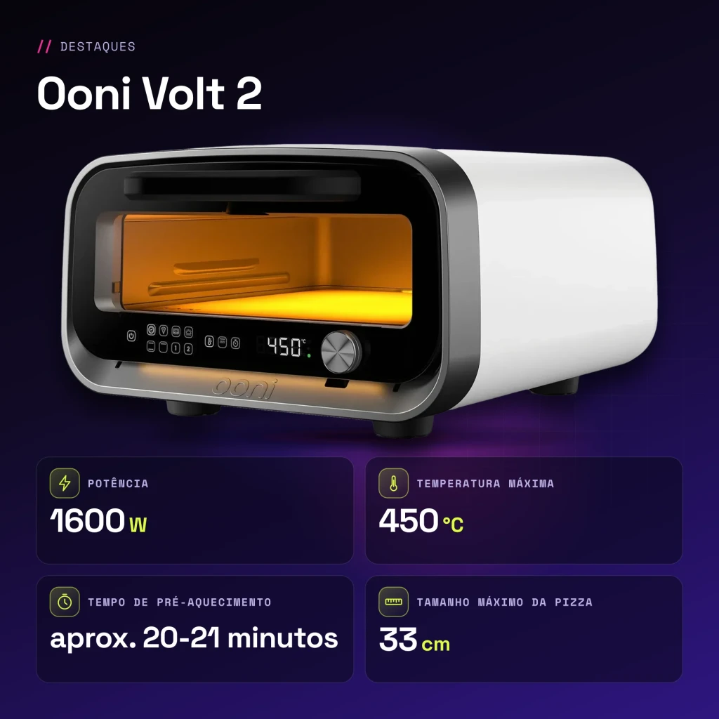 Four à pizza électrique Ooni Volt 2 1600W Blanc - caractéristiques