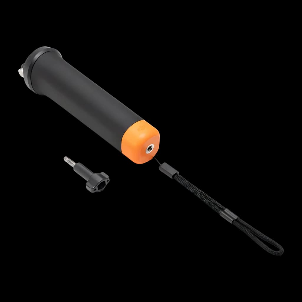 Kit Accessoires Plongée DJI Osmo Action 3 Noir 60 m IP68, détail: poignée flottante noire avec embout orange, dragonne