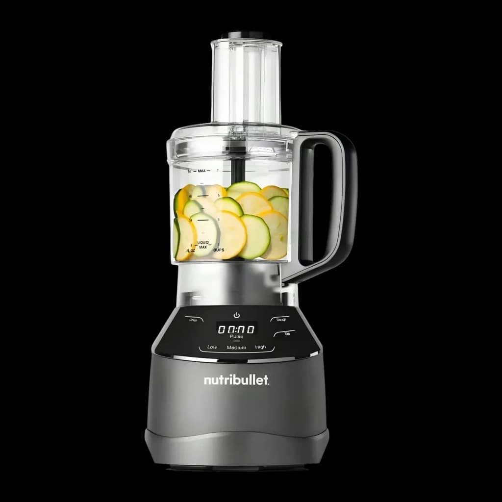 Blender et robot NutriBullet Triple Prep System 1,8L 1500W 4 vitesses Noir NBF580B, détail: bol transparent avec rondelles