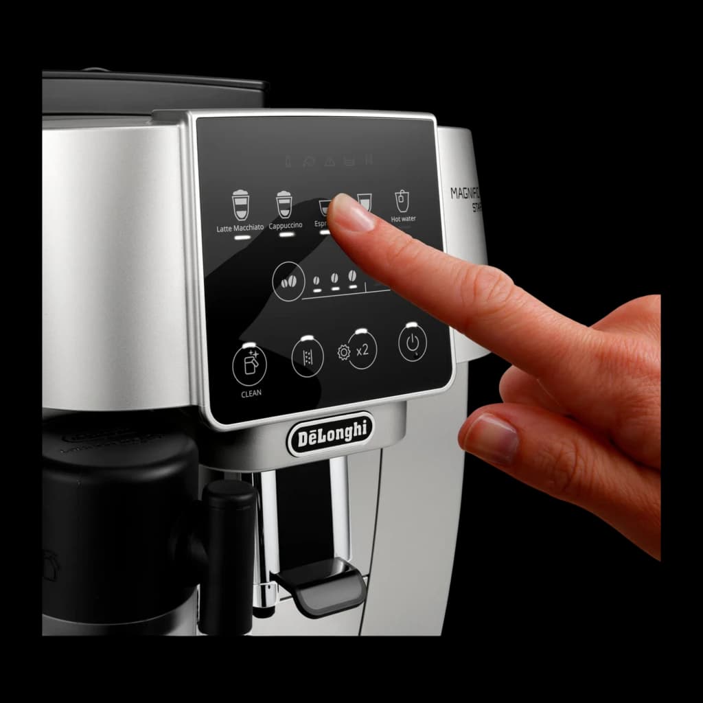 Máquina de café superautomática De'Longhi Magnifica Start Milk 1,8L Moinho integrado Prata ECAM220.80.SB, detalhe: dedo