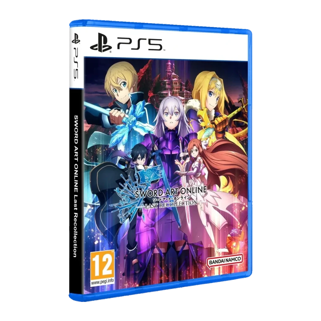 Videojuego Bandai Namco Entertainment Sword Art Online: Last Recollection PS5, detalle: caja en ángulo con portada anime
