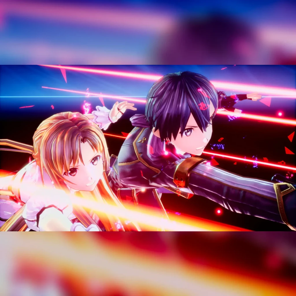 Videojuego Bandai Namco Entertainment Sword Art Online: Last Recollection PS5, en uso: Kirito y Asuna en combate con rayos