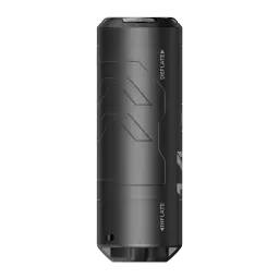 Pompe à Air Portable Flextail Zero Pump Noir USB-C Rechargeable, vue arrière: texture en relief avec indicateurs INFLATE