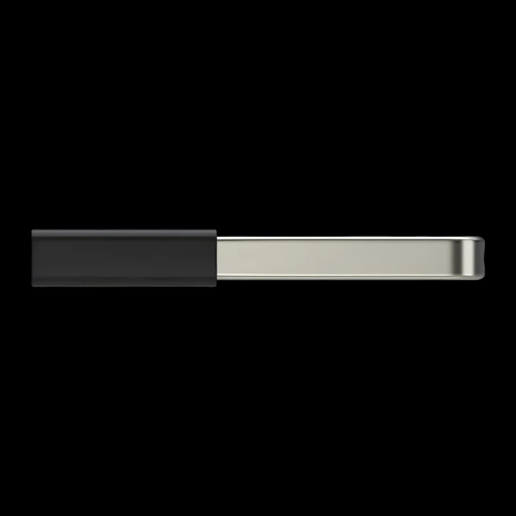 Pendrive Lexar JumpDrive Fingerprint F35 Pro 64GB USB 3.2 Gen 1 400MB/s Negro, detalle lateral: conector USB metálico