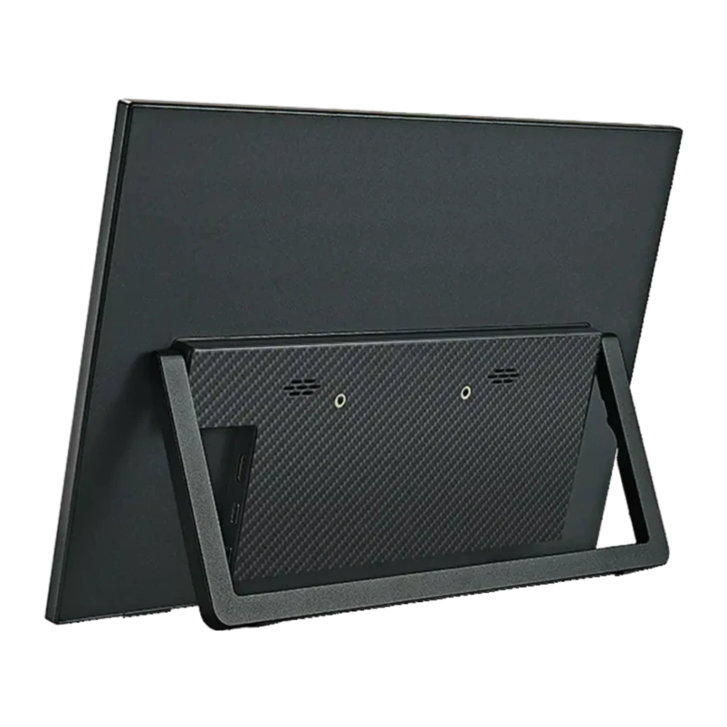 Écran Portable ANMITE 14 pouces WUXGA 1920×1200 IPS 60Hz 5ms Noir A140W05, vue arrière: coque noire avec support intégré
