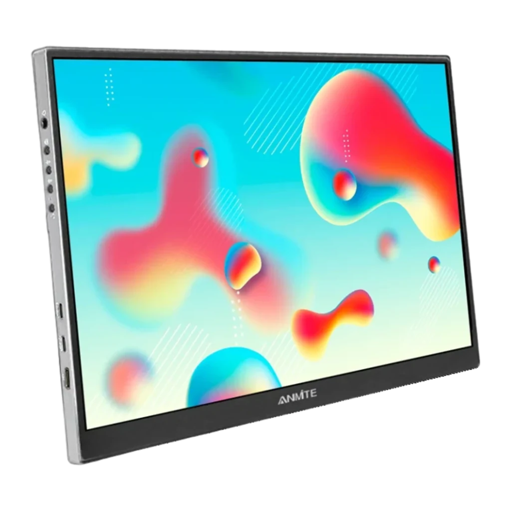 Écran Portable ANMITE 16 pouces WUXGA 1920×1200 IPS 100% sRGB 60Hz Noir A160W04, vue de face: dalle IPS aux couleurs vives