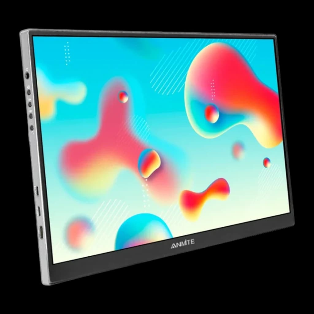 Écran Portable ANMITE 16 pouces WUXGA 1920×1200 IPS 100% sRGB 60Hz Noir A160W04, vue de face: dalle IPS aux couleurs vives