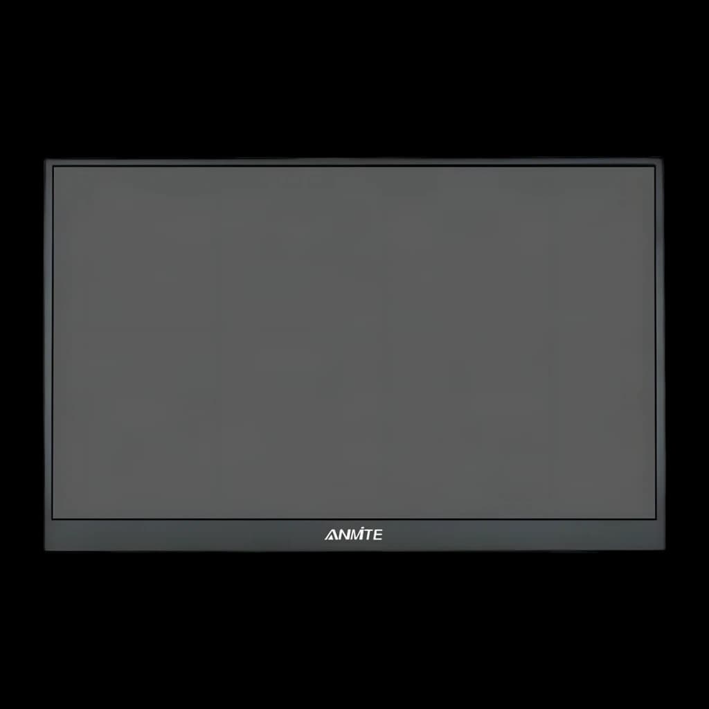 Écran Portable ANMITE 16 pouces WUXGA 1920×1200 IPS 100% sRGB 60Hz Noir A160W04, détail: vue frontale du panneau IPS éteint