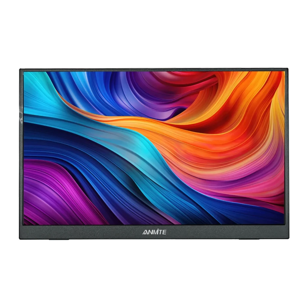 Moniteur Portable Anmite 16 pouces WUXGA 1920×1200 IPS 60Hz 3ms Noir A160W03, détail: écran frontal affichant un fond