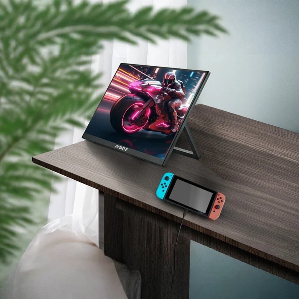 Moniteur Portable Anmite 16 pouces WUXGA 1920×1200 IPS 60Hz 3ms Noir A160W03, en utilisation: connecté à une Nintendo Switch