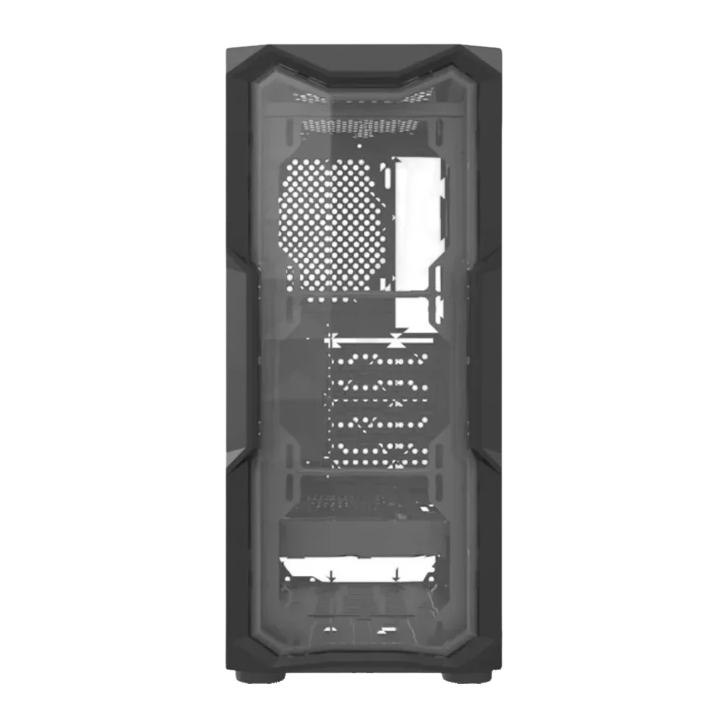 Boîtier PC Darkflash Aquarius Acrylic Panneau Acrylique ATX / M-ATX / ITX Noir, détail: intérieur avec plateau perforé