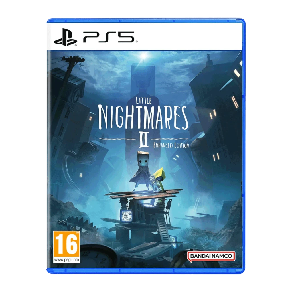 Videojuego Bandai Namco Little Nightmares II Enhanced Edition PS5, vista frontal: carátula con dos personajes en escena