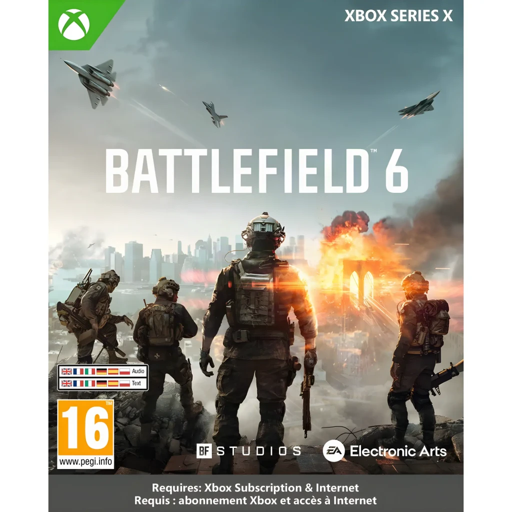 Videojuego Electronic Arts Battlefield 6 Estándar Xbox Series X, vista frontal: carátula con soldados, explosiones, cazas