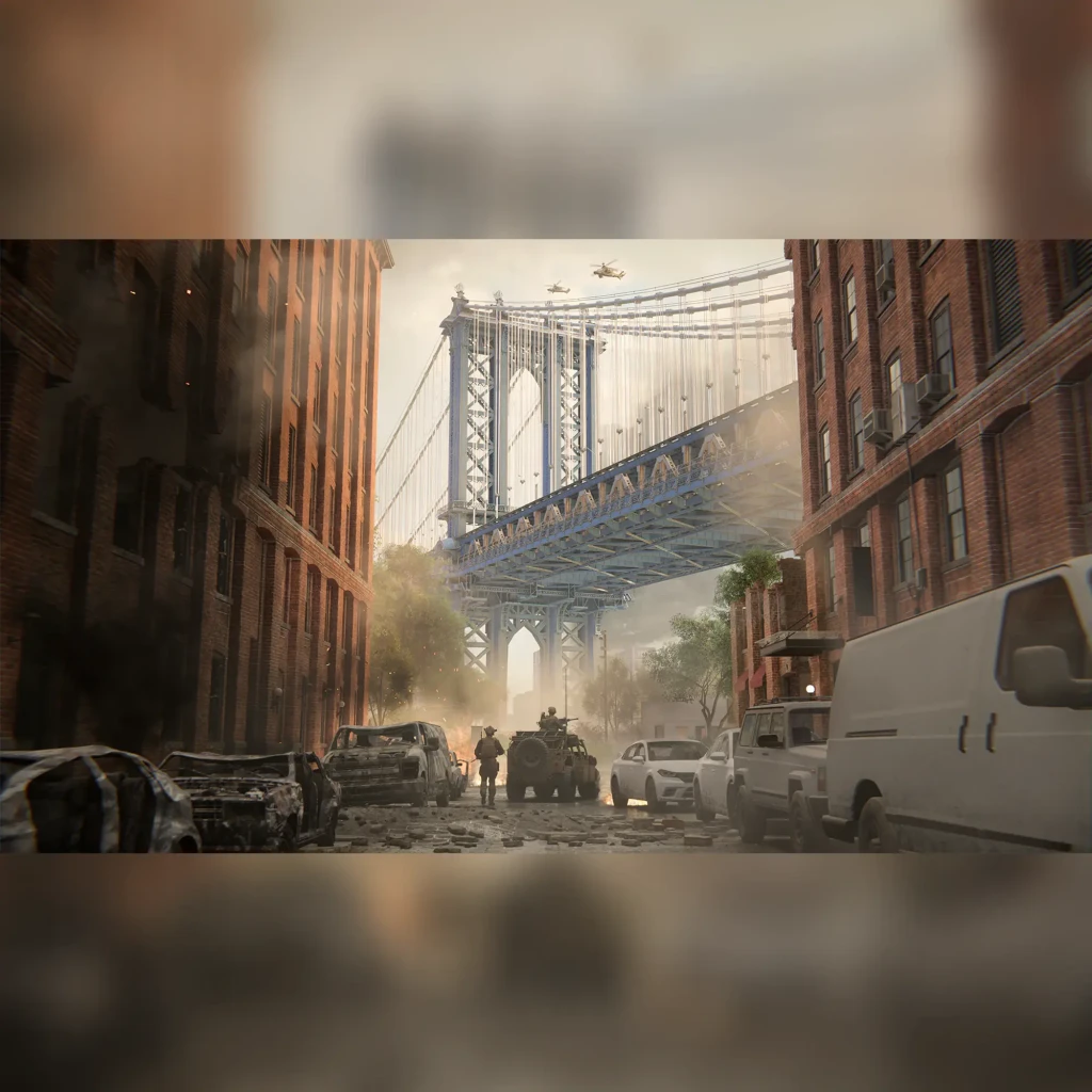 Videojuego Electronic Arts Battlefield 6 Estándar Xbox Series X, en uso: calle urbana en guerra con puente colgante