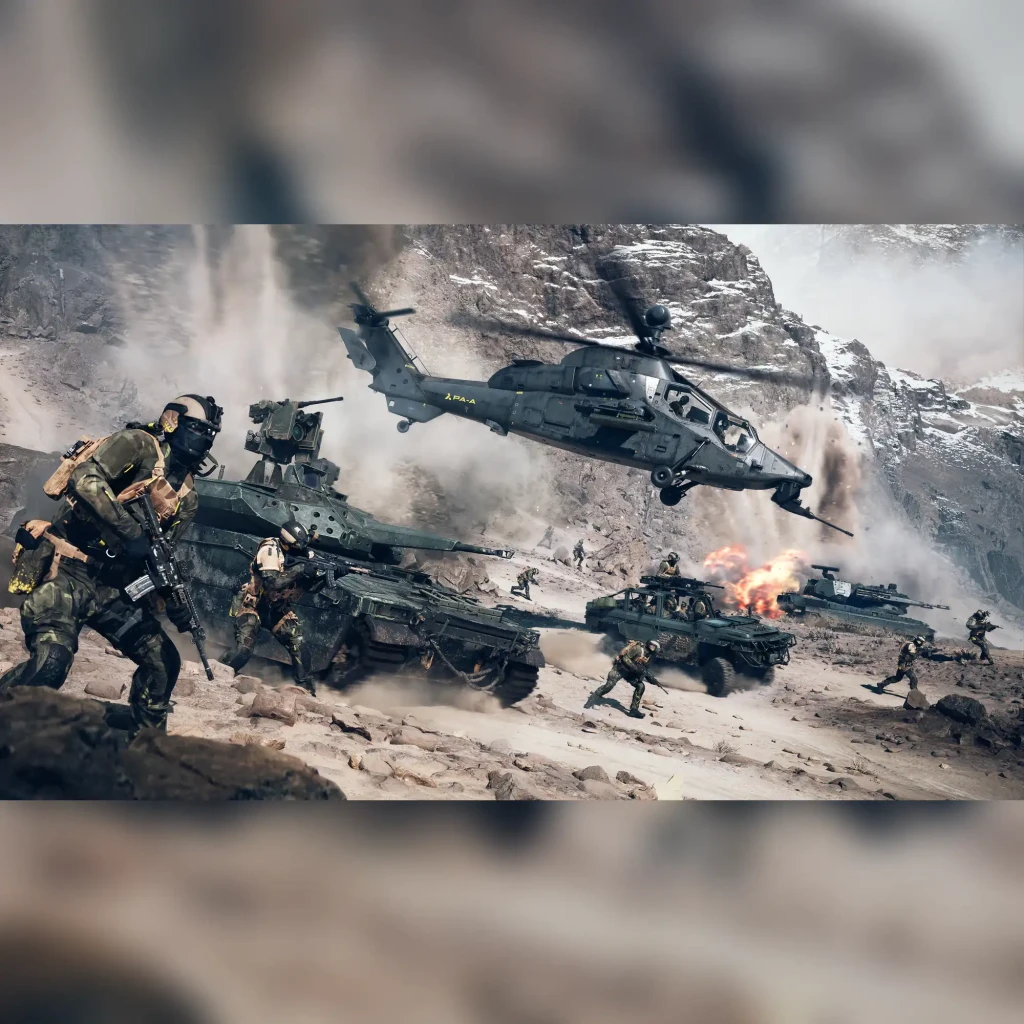 Videojuego Electronic Arts Battlefield 6 Estándar Xbox Series X, en uso: soldados, tanques y helicóptero en combate en zona