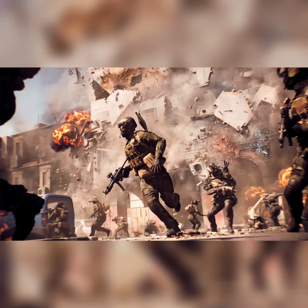 Videojuego Electronic Arts Battlefield 6 Estándar Xbox Series X, en uso: soldados armados corren entre explosiones
