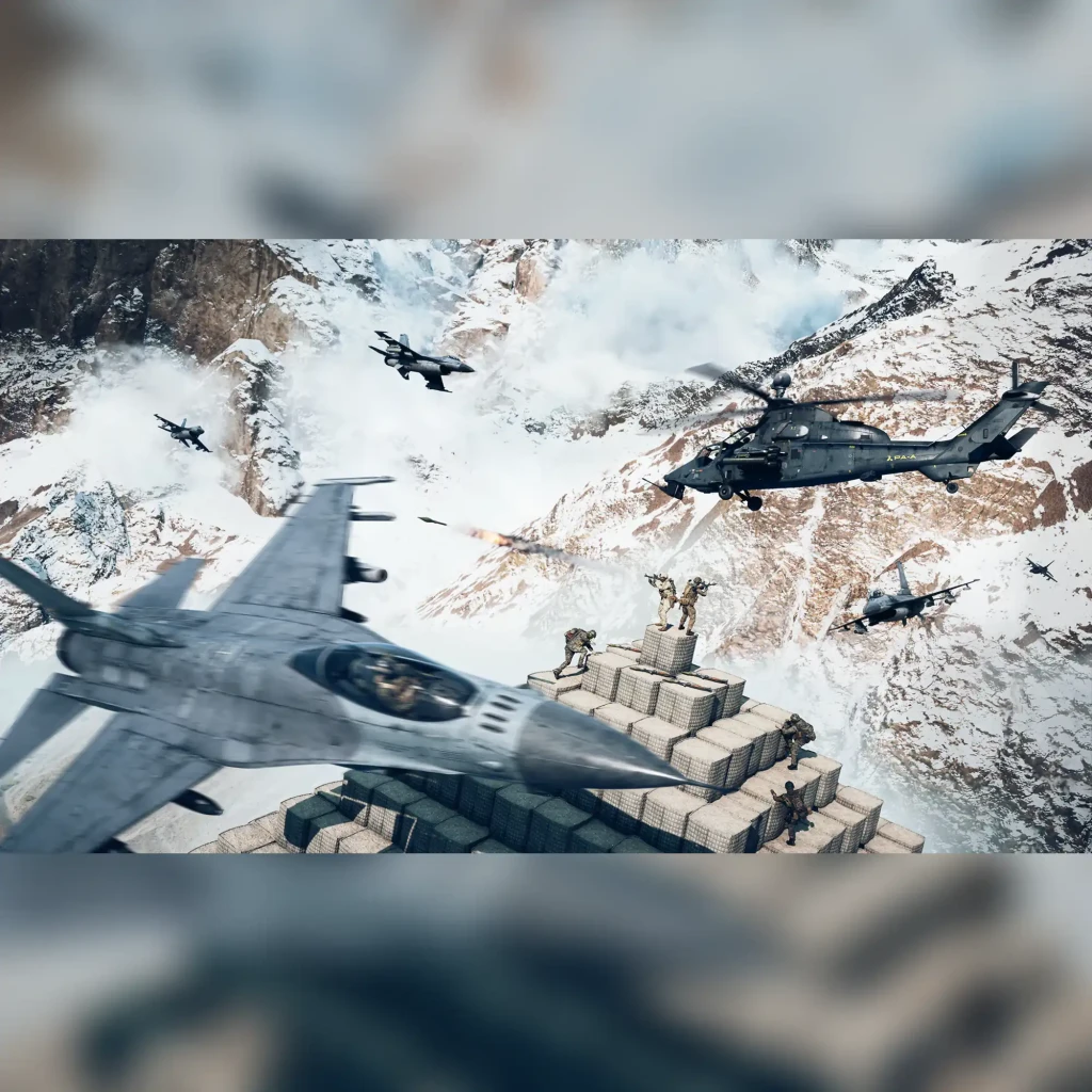 Videojuego Electronic Arts Battlefield 6 Estándar Xbox Series X, en uso: combate con cazas, helicóptero y soldados