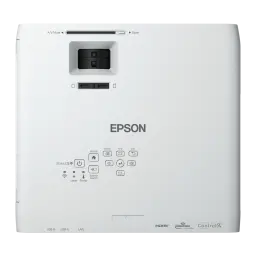 Projetor Epson Laser 20000h 1080p Full HD 5200 Lúmens ANSI 3LCD Branco EB-L270F, detalhe superior: painel de controlo, lente