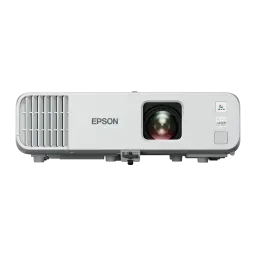 Projetor Epson Laser 20000h 1080p Full HD 5200 Lúmens ANSI 3LCD Branco EB-L270F, detalhe: vista frontal com objetiva, grelha