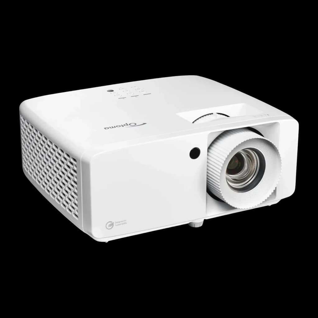 Proyector Optoma Láser DLP 4K UHD 4300 Lúmenes ANSI Blanco UHZ67-W, vista frontal: cuerpo blanco con lente prominente