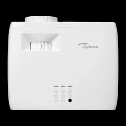 Proyector Optoma Láser DLP 4K UHD 4300 Lúmenes ANSI Blanco UHZ67-W, detalle: vista superior con rueda de zoom, panel