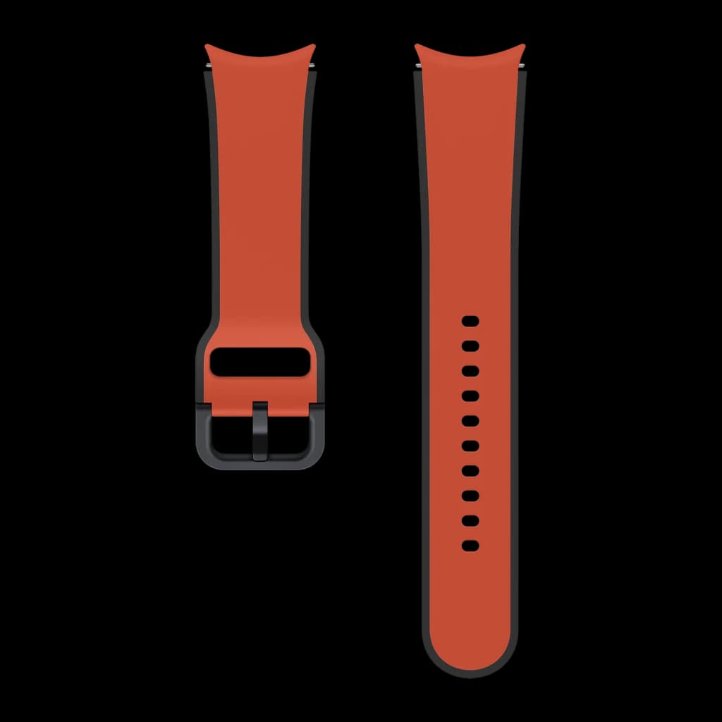 Correa smartwatch Samsung Two-tone Sport Band 20mm Galaxy Watch M/L Rojo, vista frontal: dos piezas rojo y negro, hebilla