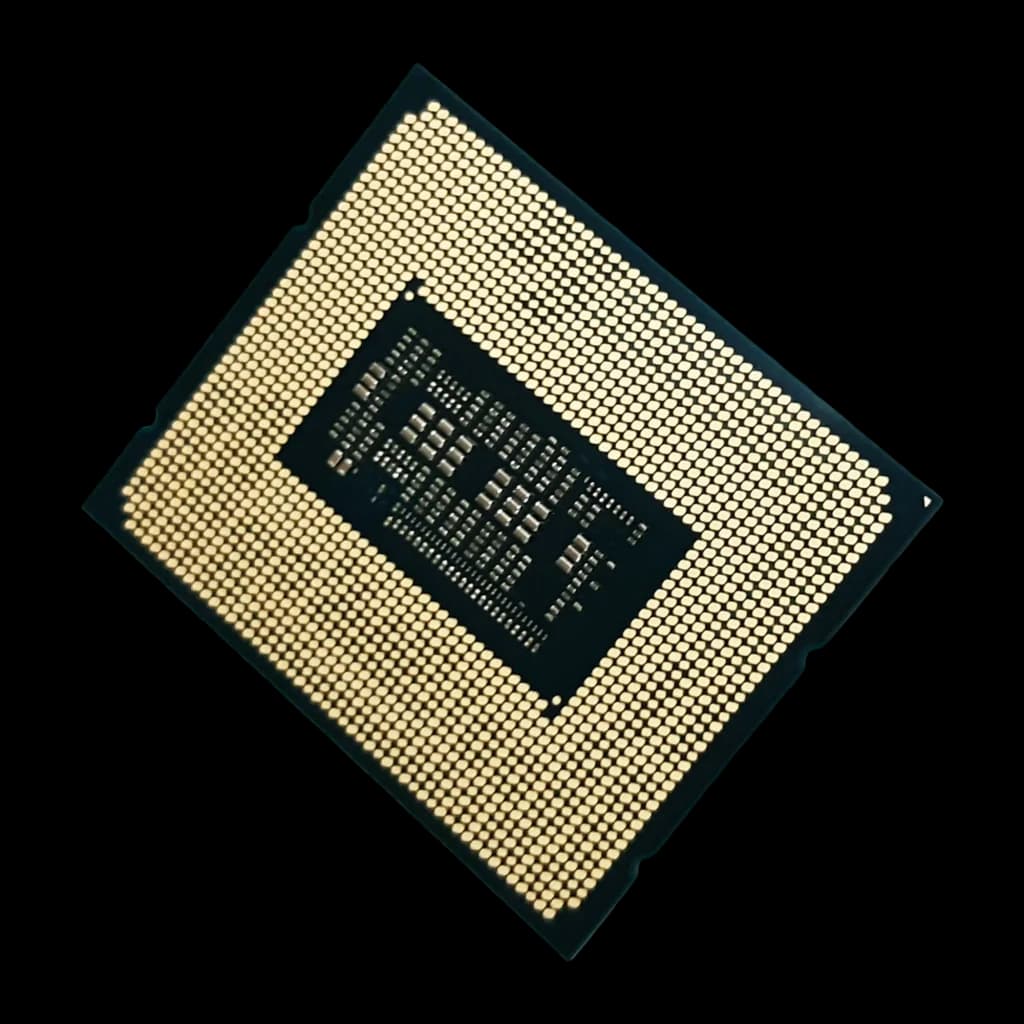Intel Core i9-12900K Tray 16 Núcleos (8P+8E) LGA1700, vista trasera: contactos dorados LGA1700 y zona central de pines