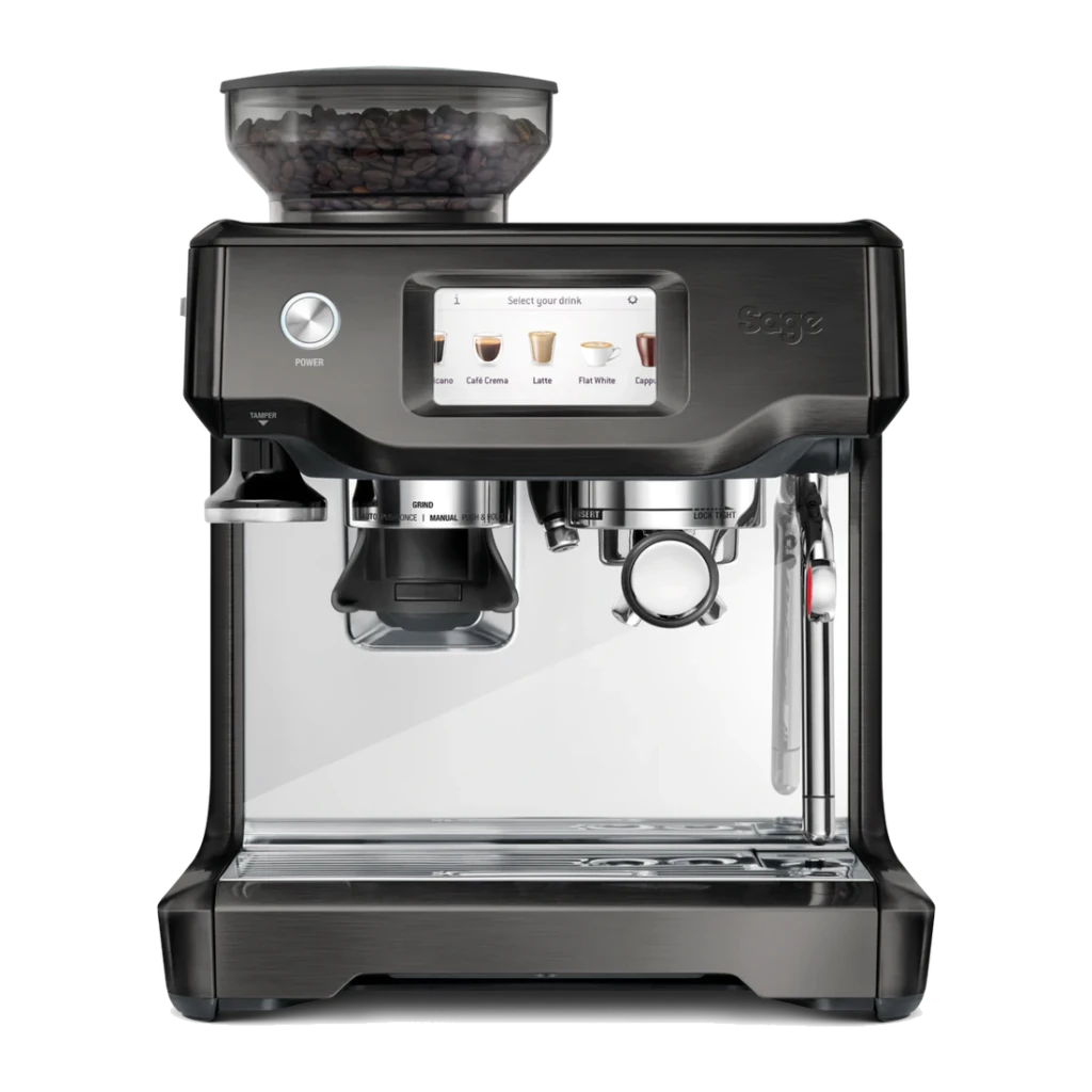 Cafetera espresso Sage The Barista Touch 2L Molinillo Integrado Automático Negro SES880BST4EEU1, vista frontal: pantalla
