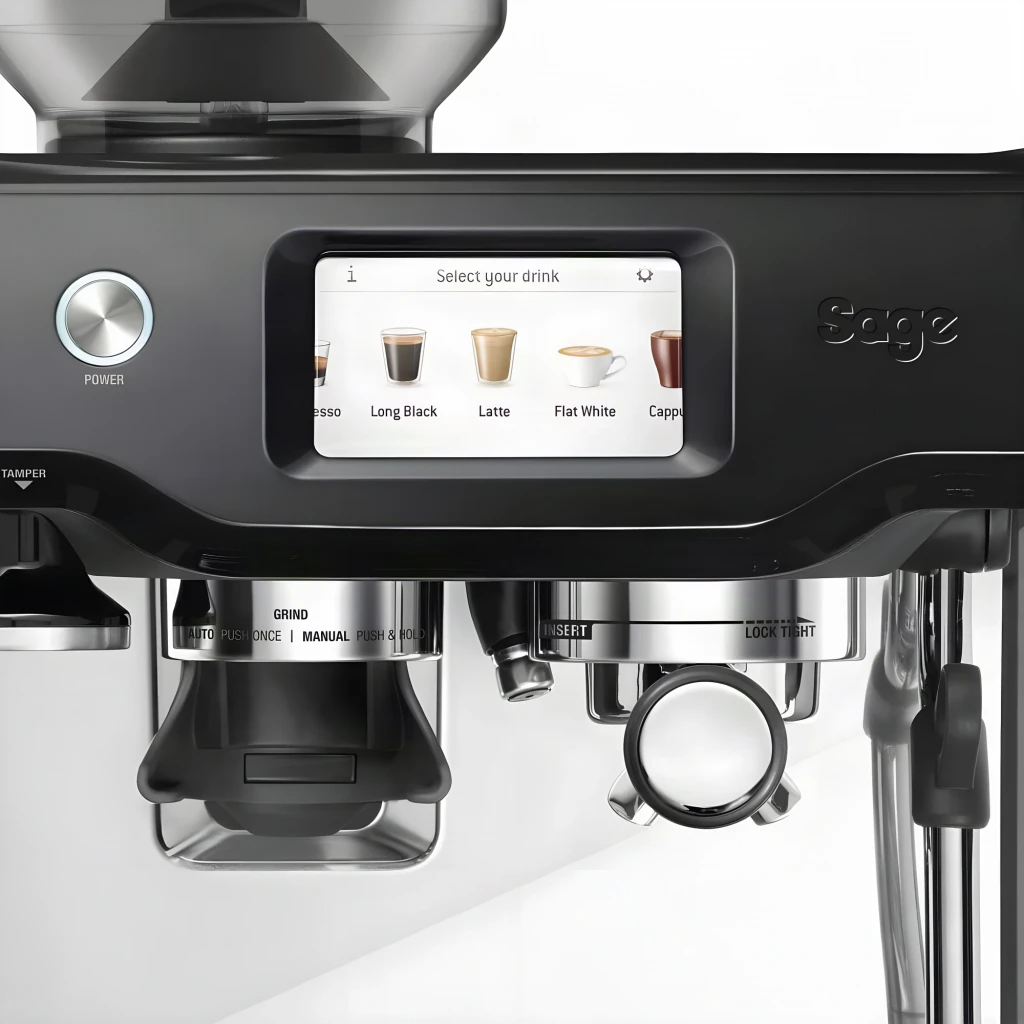 Cafetera espresso Sage The Barista Touch 2L Molinillo Integrado Automático Negro SES880BST4EEU1, detalle: pantalla táctil