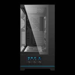 Caixa PC Darkflash DY451 Big Tower Vidro Temperado ATX / mATX / ITX Preto, detalhe frontal: painel de vidro temperado curvo
